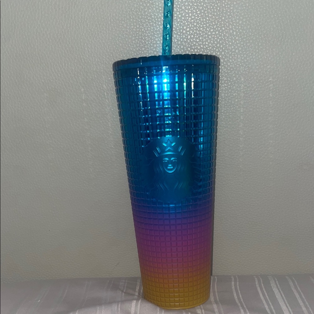 Starbucks Blue and Gold Ombre Tumbler